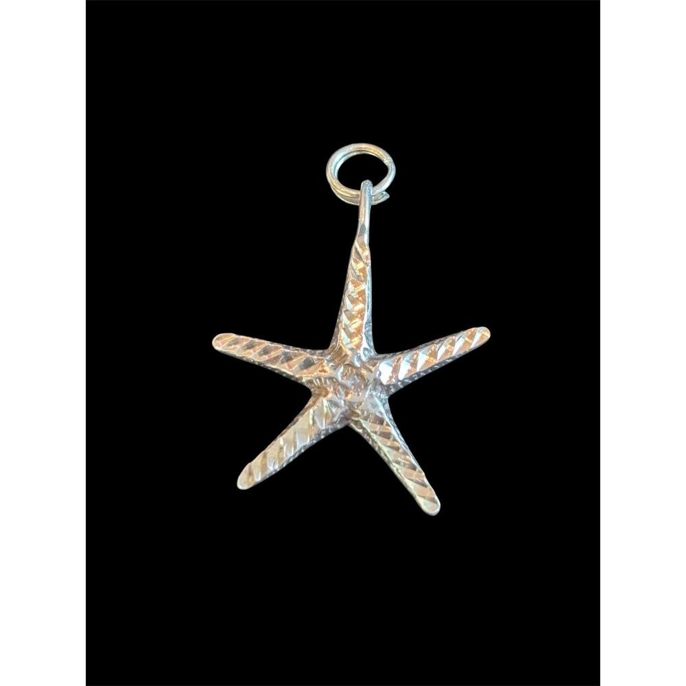 Vtg Sterling Silver Starfish Ocean Beach Charm Pendant 925